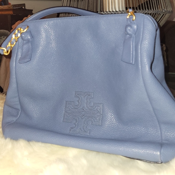 TORY BURCH LUXURY PEBBLED LEATHER BAG 💙 - Picture 3 of 8